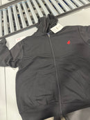 PACIFIC POLO CLUB FLEECE FULL-ZIP HOODIES - SIZE: MEN L - BLACK - Like New