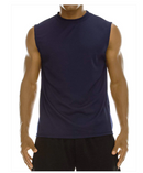 GALAXY BY HARVIC MEN'S PERFORMANCE WICKING SLEEVELESS MUSCLE TEE - XL - NAVY - Brand New