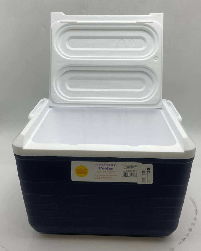SUN SQUAD HARDSIDE COOLER 12 CANS/10QT - NAVY - Like New