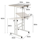 Mobile Computer Desk with Wheels Two Tiers Printer Stand up B076TCJBDT -Black - Brand New