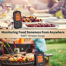 YIOU WIRELESS MEAT THERMOMETER FOR COOKING, DIGITAL MEAT THERMOMETER -RED - Like New