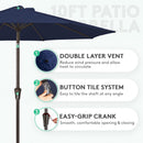 JEAREY 9FT OUTDOOR PATIO UMBRELLA - NAVY - Scratch & Dent