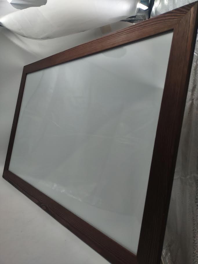 EXCELLO GLOBAL PRODUCTS WOODEN MAGNETIC DRY ERASE WHITEBOARD - TORCHED RUSTIC - Like New