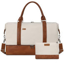 GAYUAPEIA WOMEN'S WEEKENDER BAG TRAVEL DUFFEL ON CARRY-ON BROWN/BEIGE - Like New