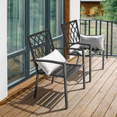 NUU GARDEN Patio Outdoor Dining Chairs Set 2 NUU1100-2 - Black - Brand New