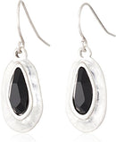 SE0414 THE SAK BLACK STONE SMALL DROP EARRINGS - BLACK/SILVER - Brand New