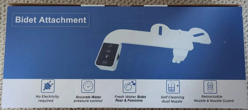 GENERIC PUSH BUTTON CONTROL BIDET ATTACHMENT - WHITE - Like New