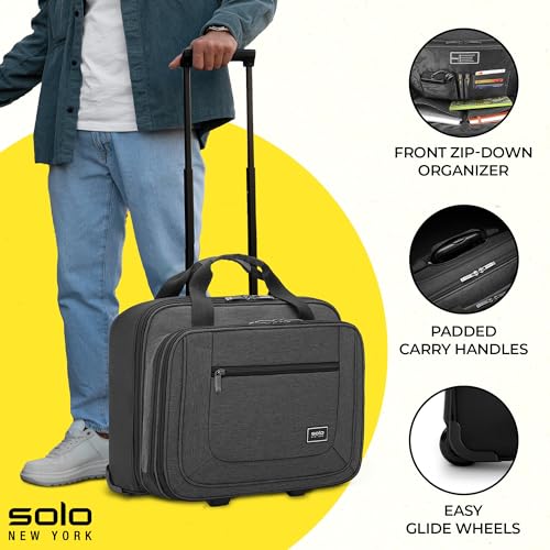 SOLO NEW YORK ROLLING CASE WITH WHEELS - BRYANT - GRAY - Brand New