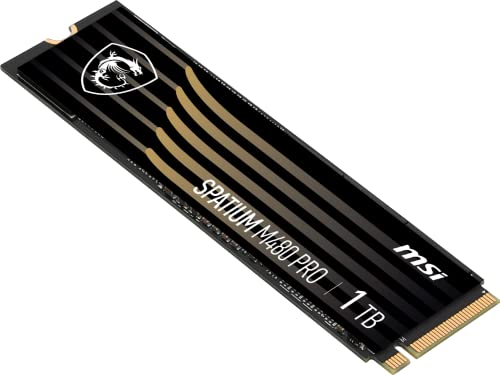 MSI Gaming SPATIUM M480 PRO PCIe 4.0 NVMe M.2 1TB Internal SSD (Black) - Like New