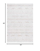 SAFAVIEH HANNA COLLECTION AREA RUG - 5'3" X 7'6", BOHO DESIGN - IVORY BEIGE - Like New