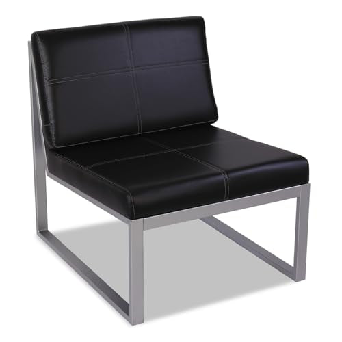 ALERA ALE ISPARA SERIES ARMLESS CUBE CHAIR BLACK/SILVER ALE-RL8319CS - Like New