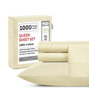 CHATEAU HOME COLLECTION CERTIFIED 100% COTTON BED SHEETS QUEEN - IVORY - Like New