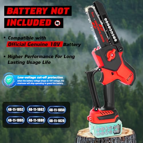TAIRDA MINI CHAINSAW 8inch 800W BRUSHLESS CORDLESS CHAINSAW - RED/BLACK - Like New