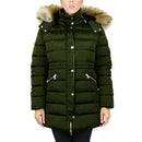 SPIRE WOMEN'S HEAVYWEIGHT PARKA JACKET DETACHABLE FAUX HOOD SIZE M - DARK OLIVE - Brand New