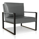 Recaceik Leather Accent Chairs Midcentury Modern Armchair Ergonomic - Grey - Like New