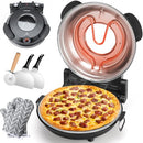 HOMCOZY ELECTRIC PIZZA OVEN INDOOR GLAZED CERAMIC STONE QL32WT - BLACK - Like New