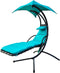 BALANCEFROM HANGING CURVED CHAISE LOUNGE CHAIR SWING - AQUA - Scratch & Dent