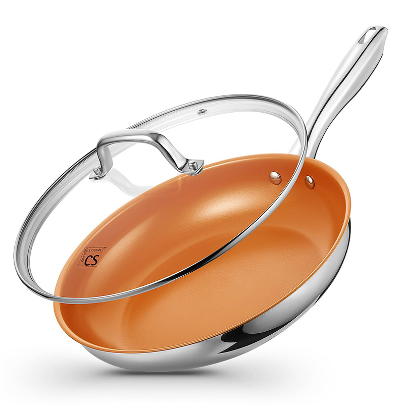 KOCH SYSTEME CS Stainless Steel Pan 12 Inch - STEEL COPPER - Like New