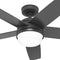 Hunter Fan 52" Ceiling Fan Lights Remote Control Matte Black CC52507 - Like New