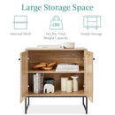 BCP 2-Door Accent Furniture Cupboard Non-Scratch Sky6891 - Black/Rattan - Like New