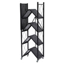 AMERICAN DREAM HOME GOODS 5-TIER FOLDABLE METAL STORAGE SHELVING UNIT - BLACK - Like New