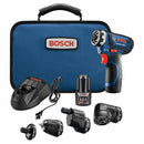 BOSCH GSR12V-140FCB22 12V MAX FLEXICLICK 5-IN-1 DRILL/DRIVER SYSTEM - BLUE - Like New