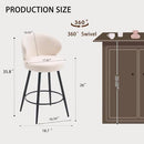 MASLIER Bar Stools Set of 3, 360° Swivel Breathable IVORY - Like New