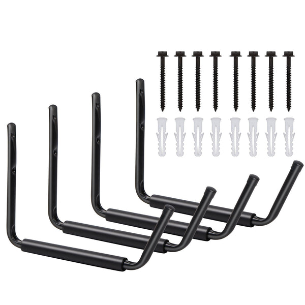 LUGO Heavy Duty Steel Storage Hooks, Wall Mounted Rack for Hanging (Black) - Like New