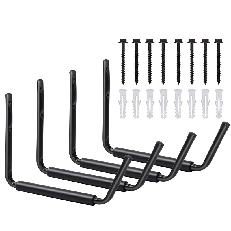 LUGO Heavy Duty Steel Storage Hooks, Wall Mounted Rack for Hanging (Black) - Like New