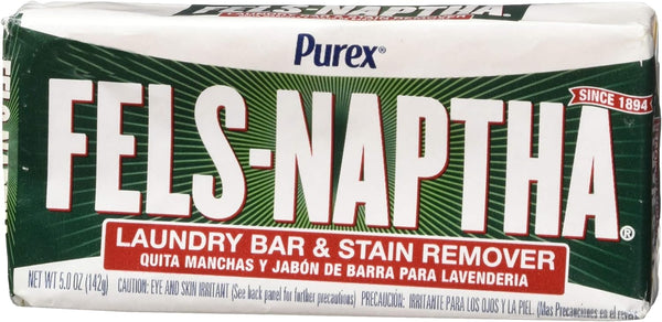 Purex Fels Naptha Laundry Bar and Stain Remover, 04303, 5.0 Oz (Fresh Scent) Like New