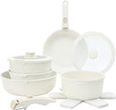 Country Kitchen 13 Piece Pot Pans Nonstick Removable Handle YFAC13RH-CRM - Cream - Like New
