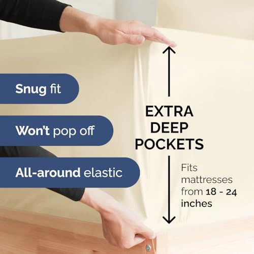 Extra Deep King Sheet Set - 6 Piece Breathable & Cooling Sheets - Like New