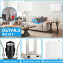 GENERIC MODERN SILVER TABLE LAMPS SET OF 2 - SILVER/WHITE - Like New