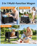 Raynesys 3 in 1 Collapsible Wagon Converts to Bench P723314177885 - Black - Like New