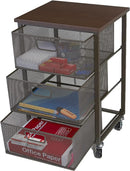Mind Reader Network Collection Rolling Storage Cart 3TMESHC-BLK - BLACK - Like New