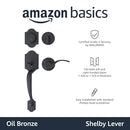AMAZON BASICS FRONT DOOR LOCK SET HANDLESET SHELBY LEVER - OILED-BRONZE - Like New