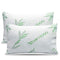 2 Pack Queen Size Bamboo Pillow Cooling Shredded Memory Foam Pack - WHITE - Like New
