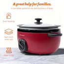 EAMOMENT NON STICK POT ALUMINUM 6.5QT SLOW COOKER MAKES YOUR FOOD - RED - Like New