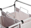 Amazon Basics 3-Bag Laundry Sorter with Removable Bags Metal Frame Gray - Brand New