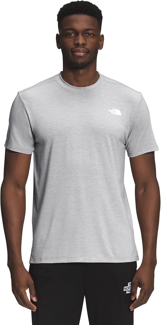 THE NORTH FACE MEN'S PRINTED WANDER SHORT SLEEVE - SIZE: MEN M - GRAY HEATHER - Brand New