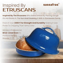 Sassafras Superstone® Stoneware La Cloche® Bread Baker Blue Glazed, B087DT24F6 - Brand New