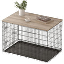 PISKYET DOG CRATE TOPPER WOOD COUNTERTOP FOR 48 42 36 30 24 INCH DOG CAGE- GREY - Brand New