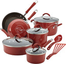 RACHAEL RAY CUCINA NONSTICK COOKWARE POTS AND PANS SET 12 CRANBERRY RED - Like New