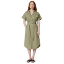 AMAZON ESSENTIALS WOMEN RELAXED-FIT SHORT SLEEVE BUTTON-DOWN DRESS - M - Khaki - Like New