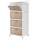 CTSNSLH 4 Tier Plastic Storage Bins and Boxes Organizer - 27Qt Stackable Lids - Like New