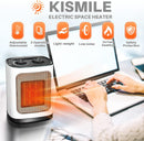 Kismile Portable Electric Space Heater with Thermostat, 1500W - WHITE - Like New