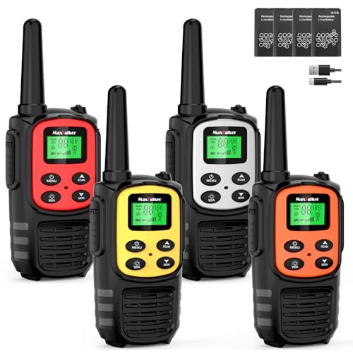 MaxTalker Rechargeable Walkie Talkies with 22 Channels - Multicolor - Like New