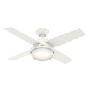 Hunter 59246 Dempsey Ceiling Fan with LED Light, Remote, 44" - Fresh White - Like New
