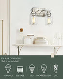Cargifak 2-Light Vanity Lights, Vanity Wall Light Fixtures, 4815-2W-BN - Nickel - Like New