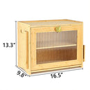 Art Secret Double Layer Bamboo Bread Box -Large Capacity Bread Bin -Maple Leaf - Brand New